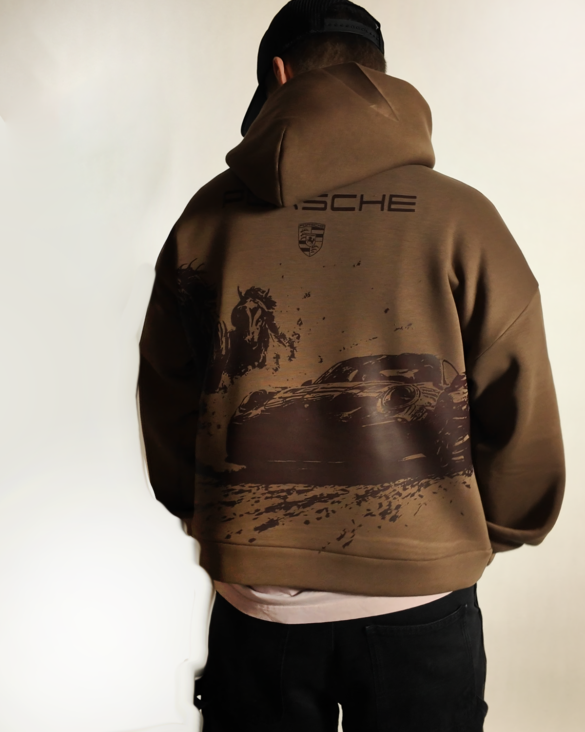 OVERSIZED HOODIE- PORSCHE BROWN