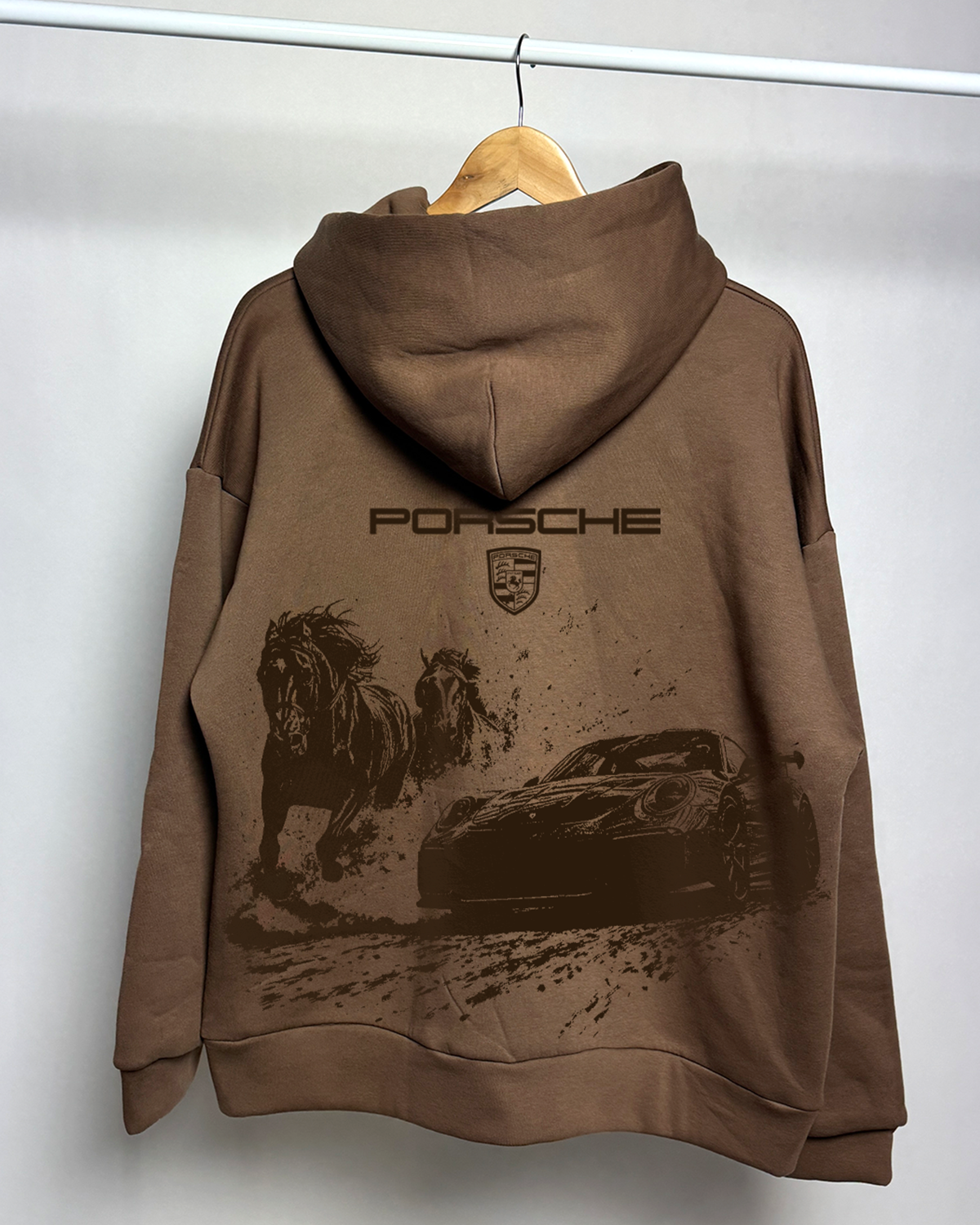 OVERSIZED HOODIE- PORSCHE BROWN